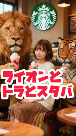 ライオンとトラとスタバ🐯✨🦁