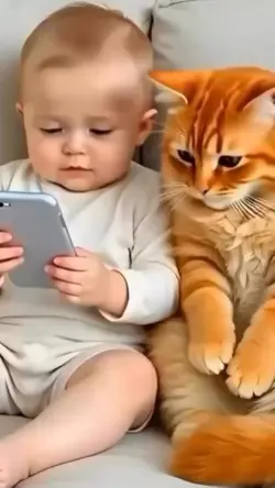 cat and baby 