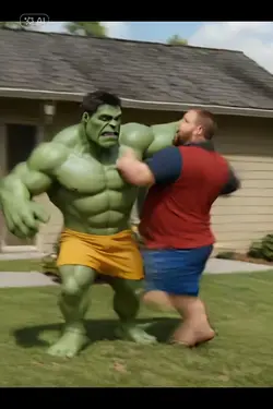 VEO Hulk Fight AI