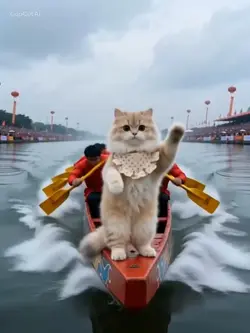 船の上で踊るペット 