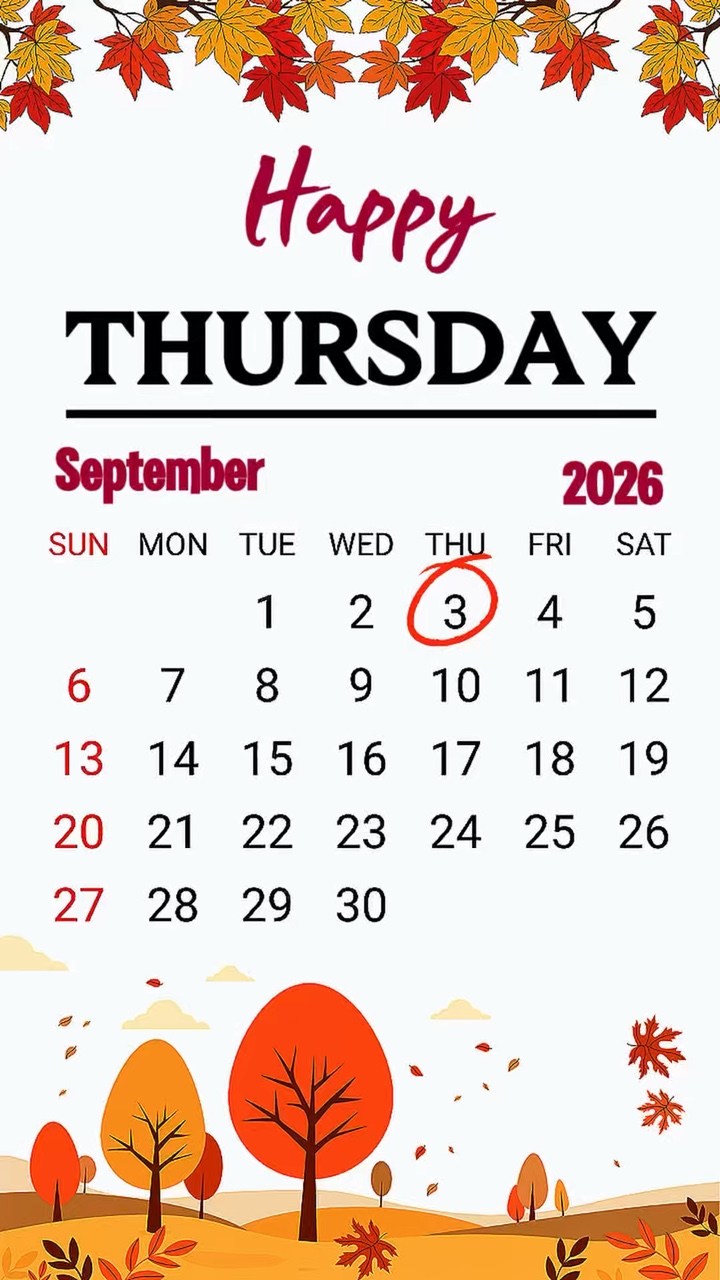 Jueves 3 de septiembre de 2026