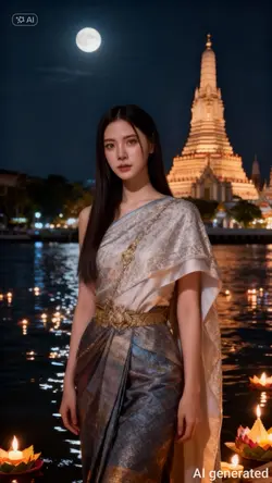 ลอยกระทงชุดไทยa