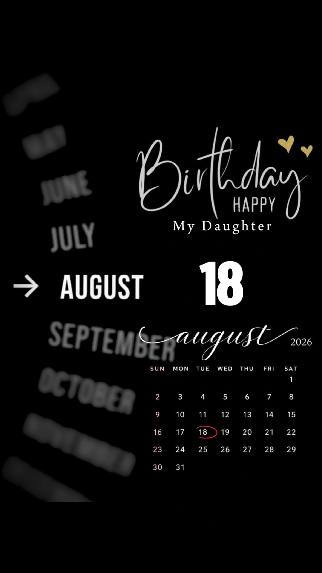 HBD DAUGHTER 18 AUG