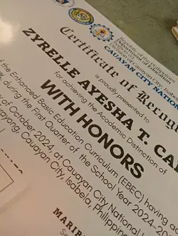 certificate honors 