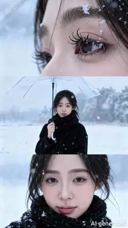 Ghép ảnh AI mùa đông