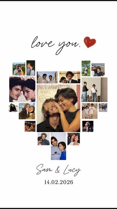 Collage de corazón de amor 