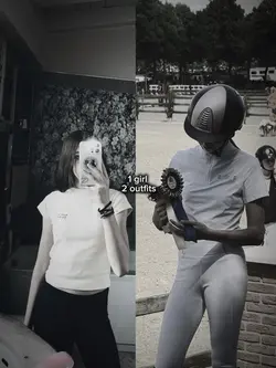 one girl two outfits