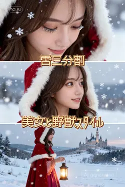 美女と野獣 雪三分割