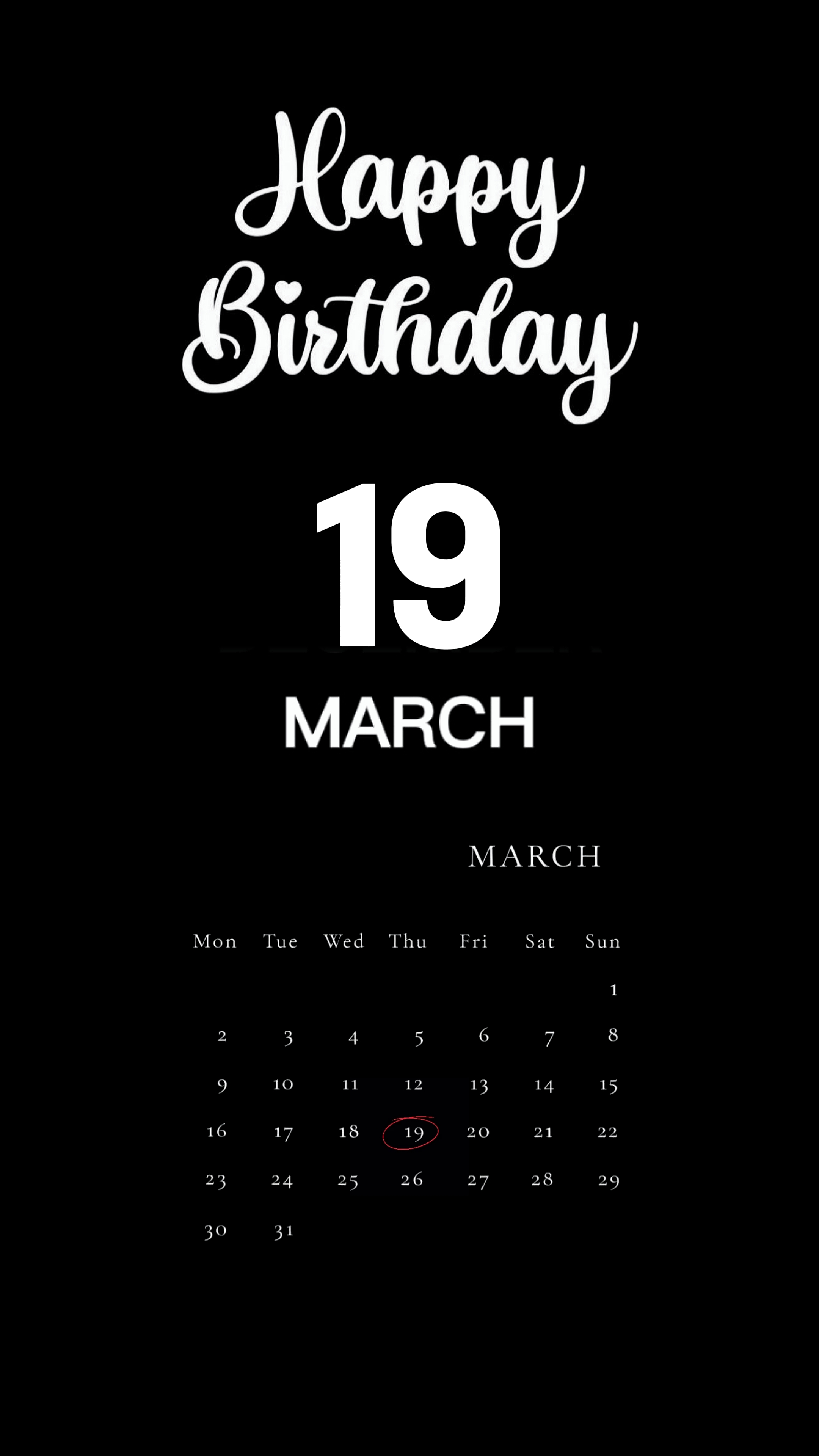 19 de marzo Cumpleaños 
