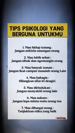 Tips psikologi hidup