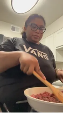 Making taco salad 