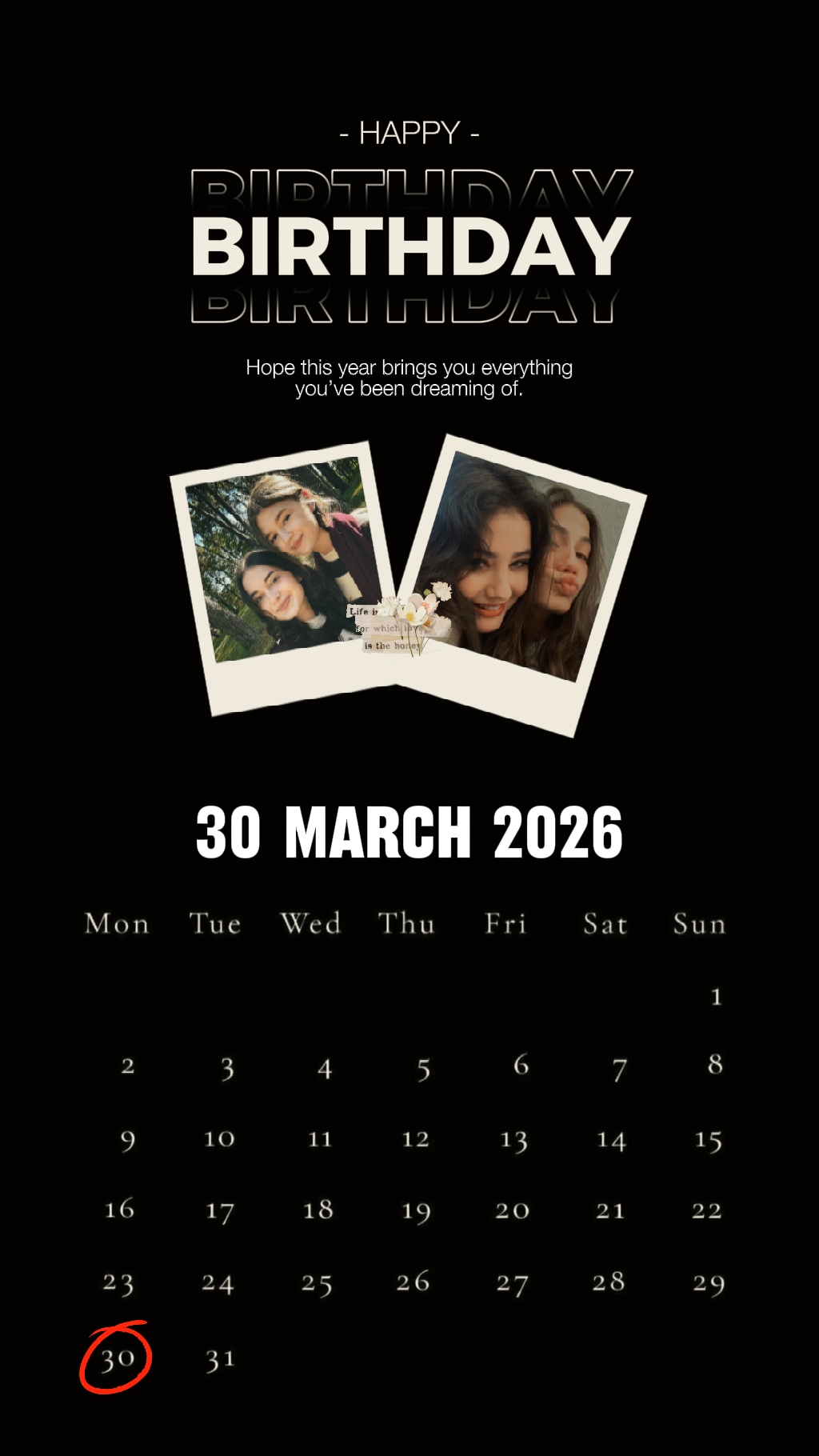ULANG TAHUN 30 MARET