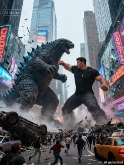 fighting Godzilla ai