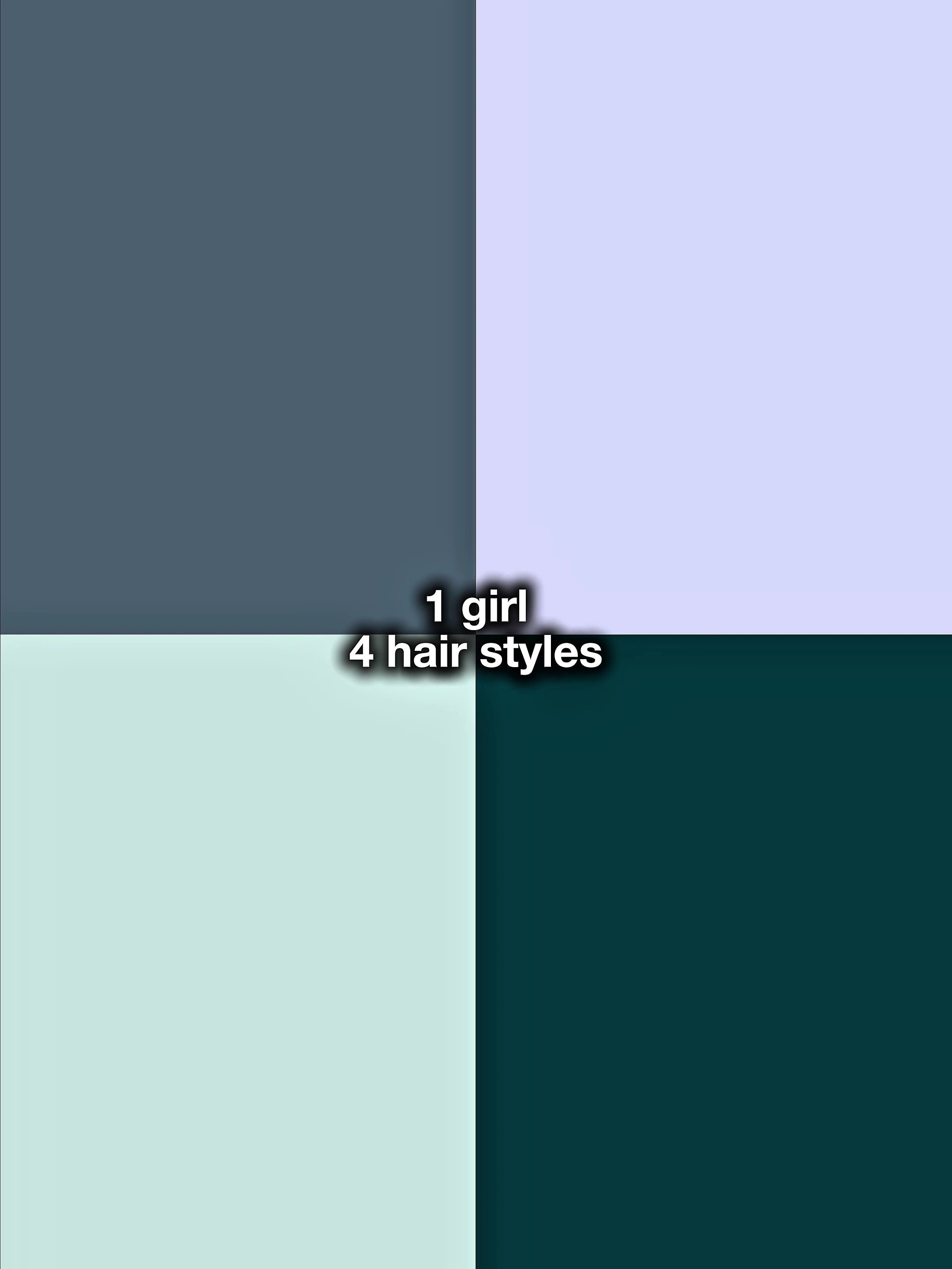 1girl, 4hairstyle
