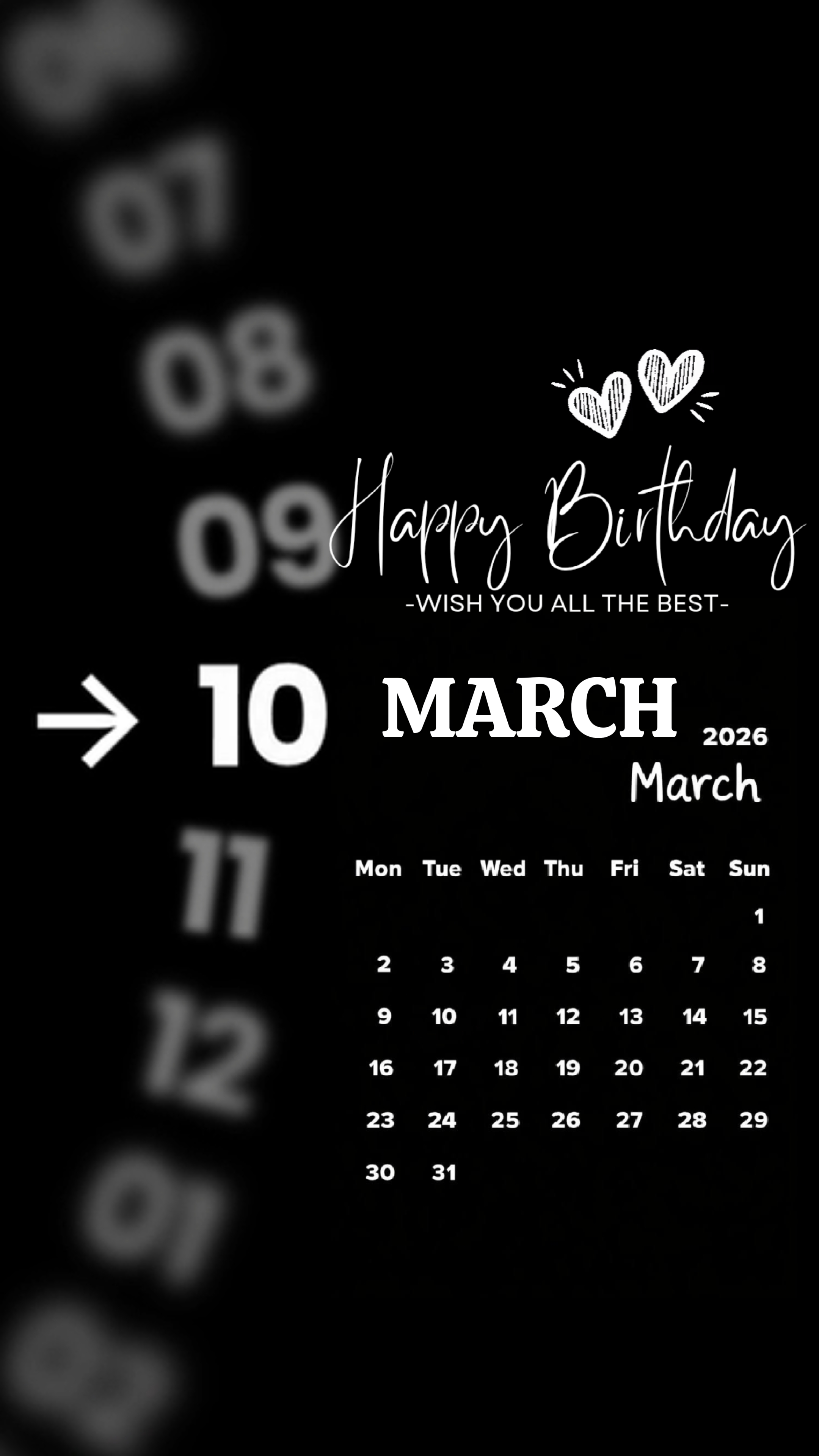 FELIZ CUMPLEAÑOS 10 DE MARZO