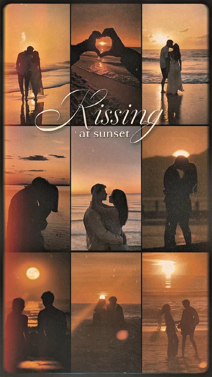 Kissing at sunset 