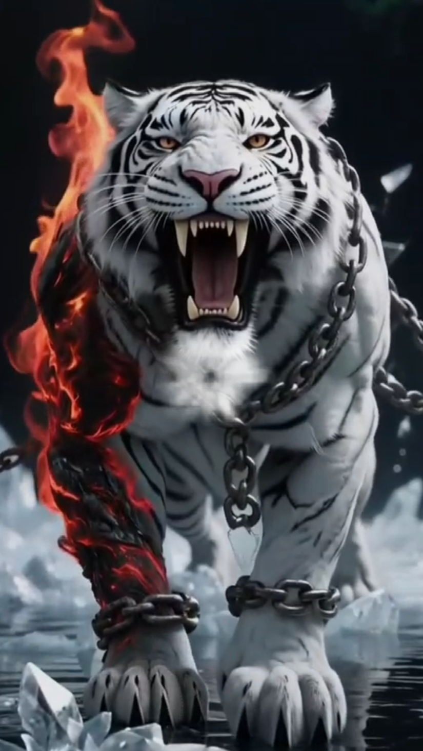 Sobreposição de tigre branco 