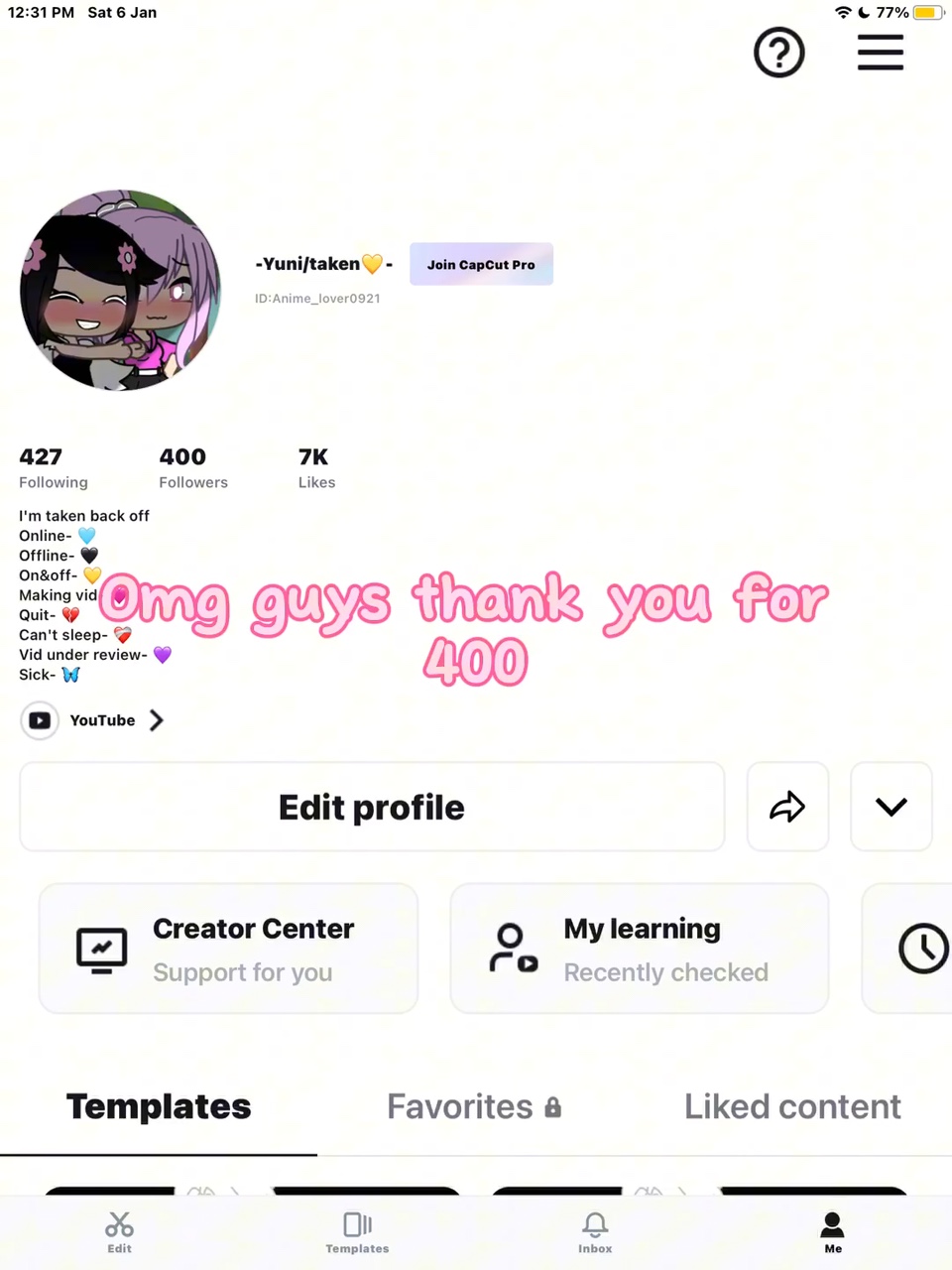 Thx for 400 what-