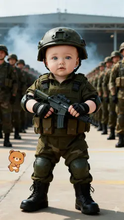 baby soldier cute