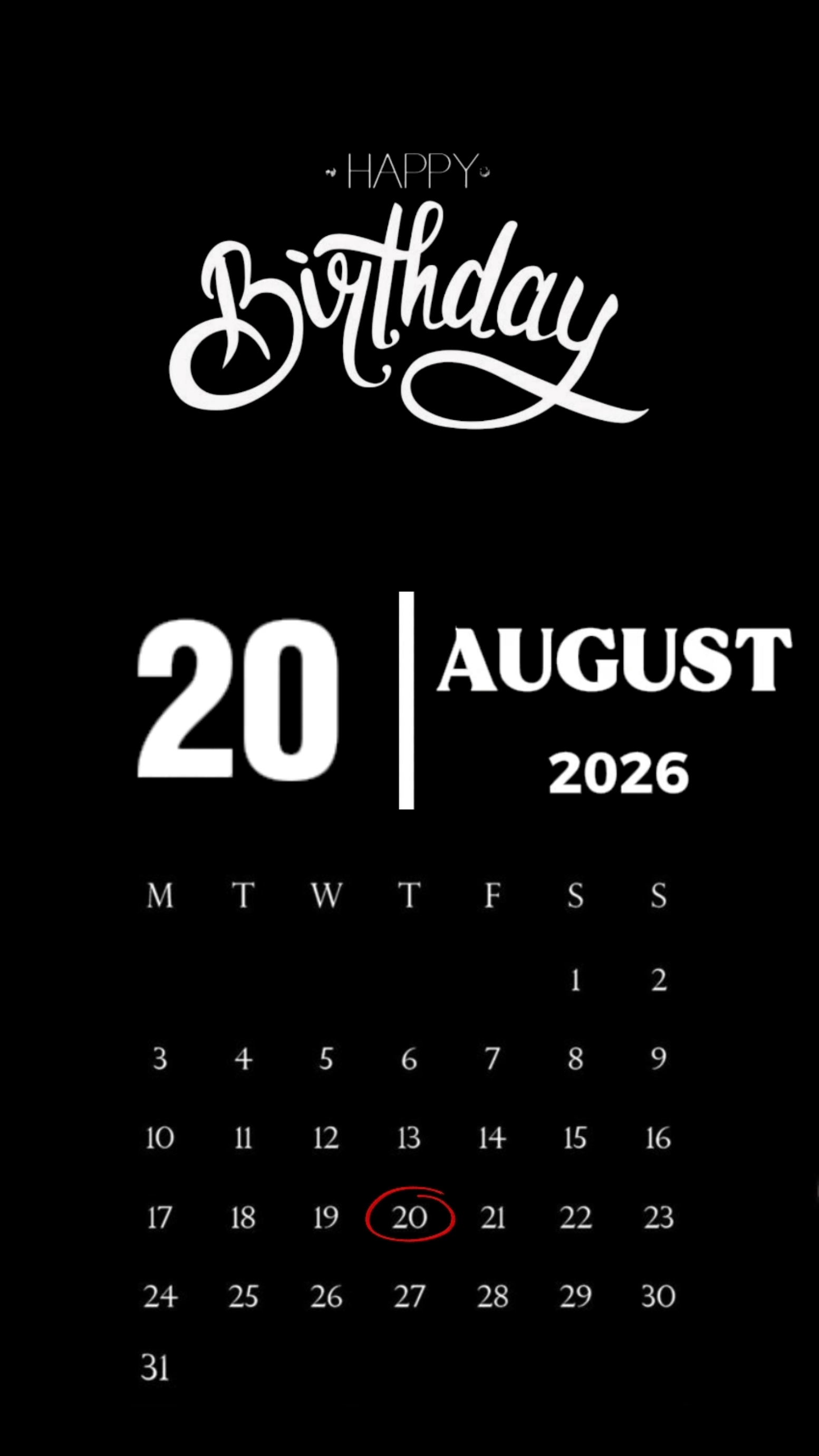 CUMPLEAÑOS 20 DE AGOSTO 