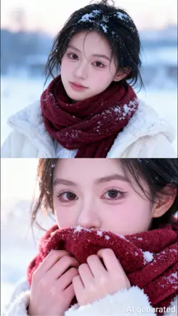 Ghép ảnh AI mùa đông