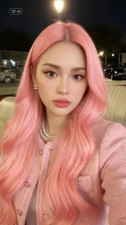 pink hair style
