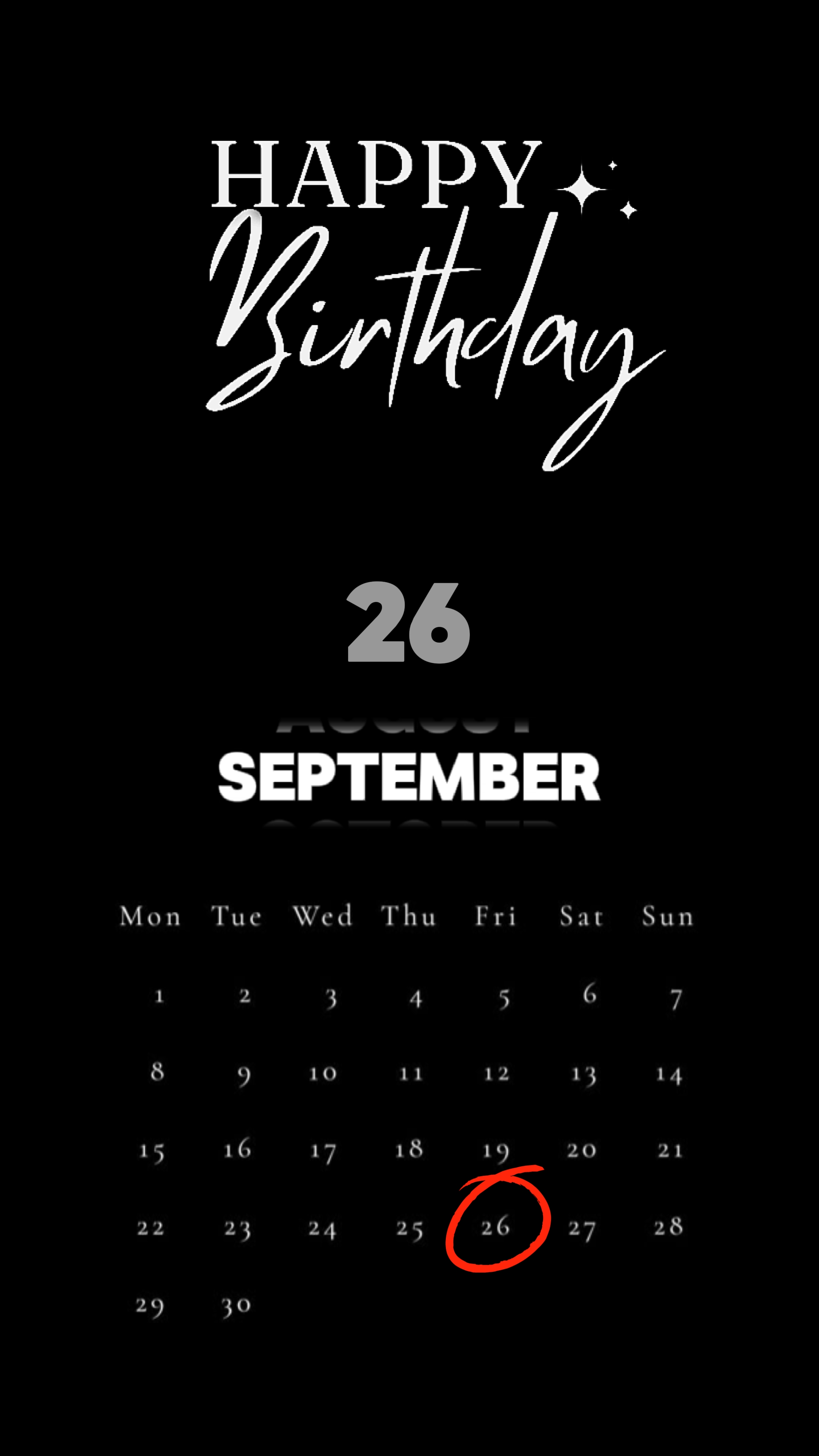 HBD 26 de septiembre