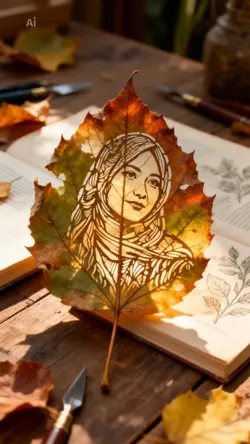 dry leaf carving 