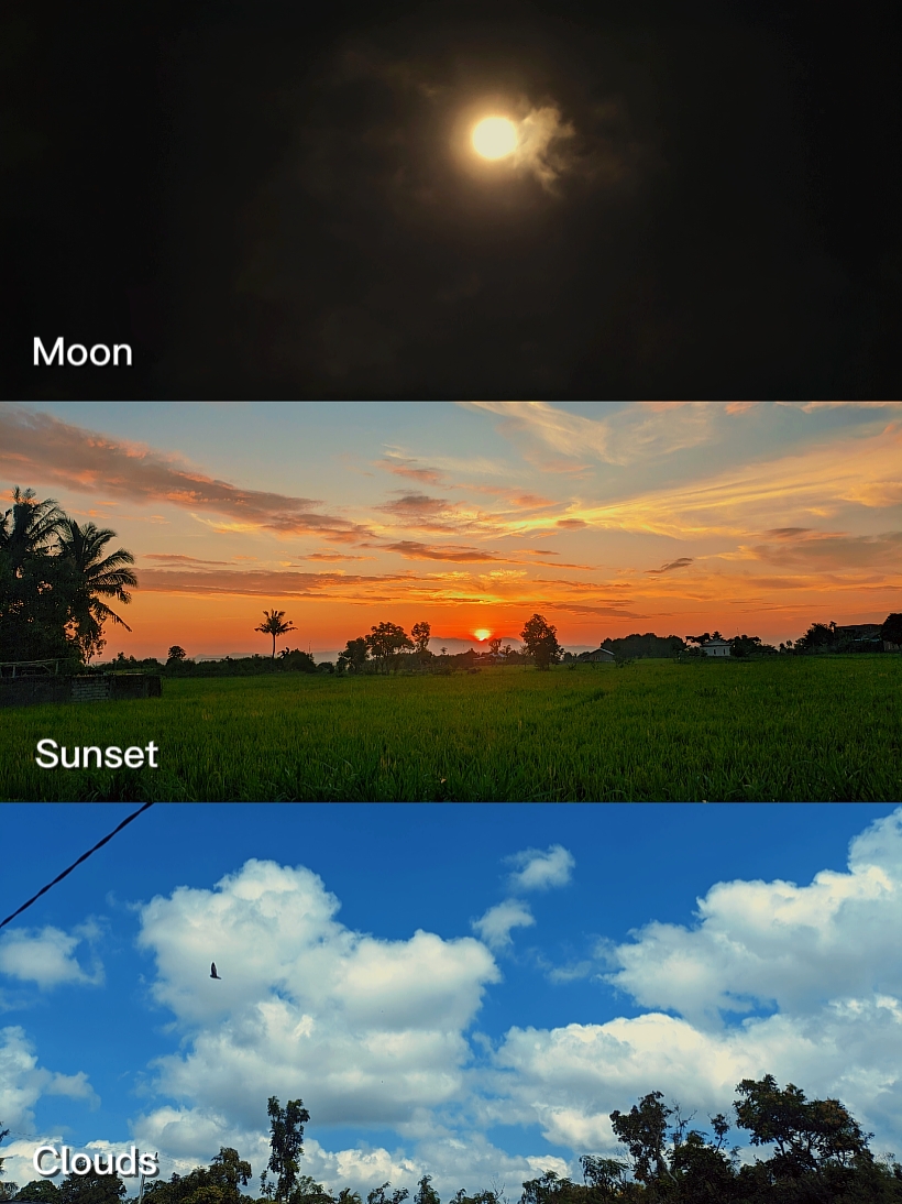 Nubes al atardecer de la luna 