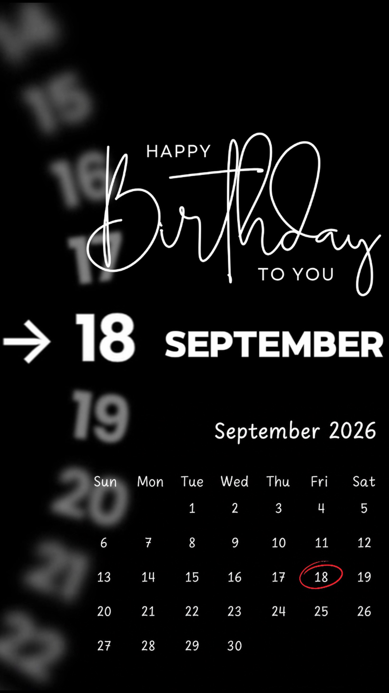 ANNIVERSAIRE LE 18 SEPTEMBRE