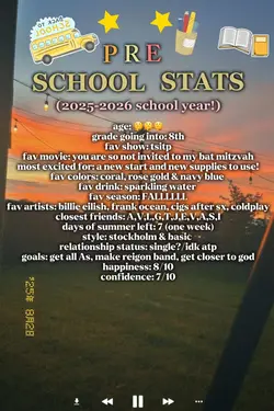 pre school stats! 💕