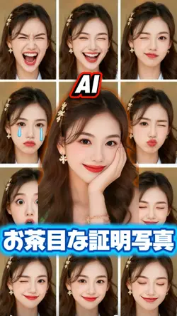 お茶目な証明写真/素材1