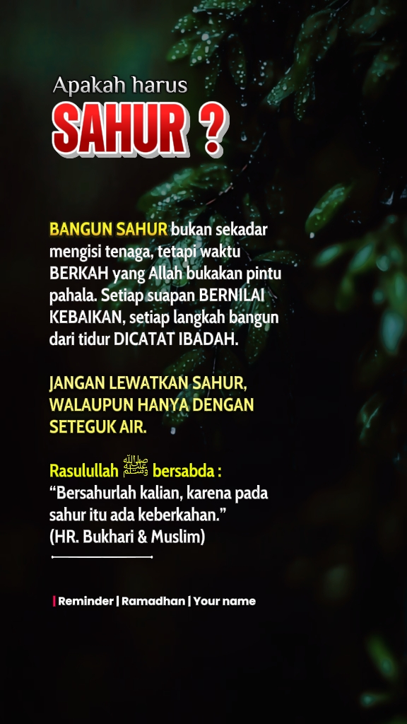 Apakah sahur wajib?