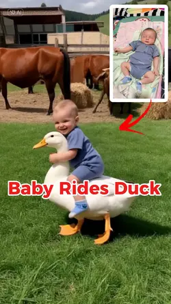Baby Rides Duck