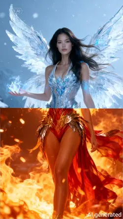 Fire and ice angel