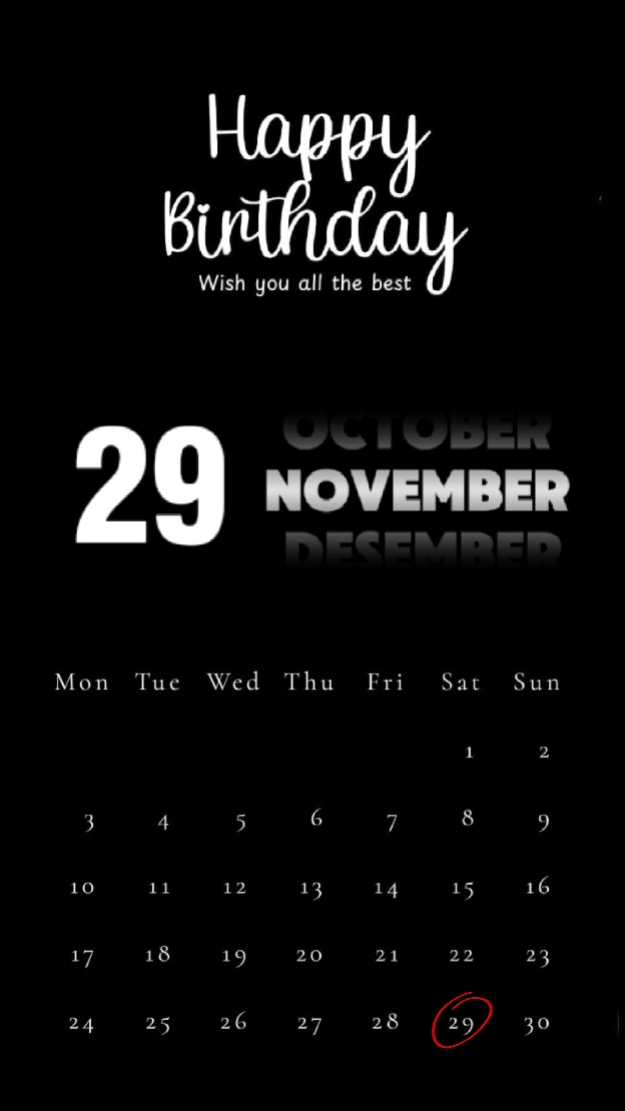 HBD 29 NOVEMBER 