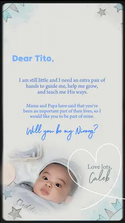 Will u be my Ninong?