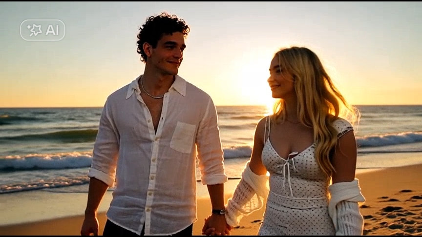 promenade romantique sur la plage