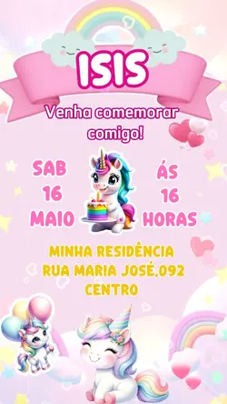 Convite Unicórnio 