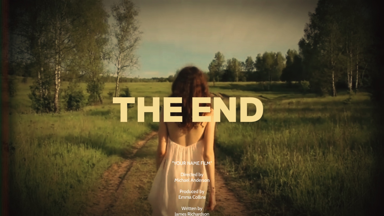 The end credits 