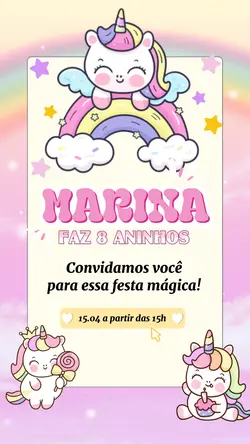 convite unicórnio