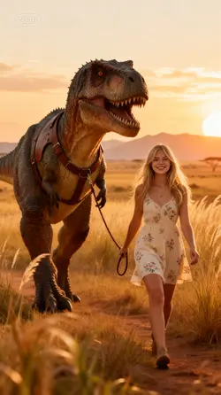 Ai T-Rex on a Leash