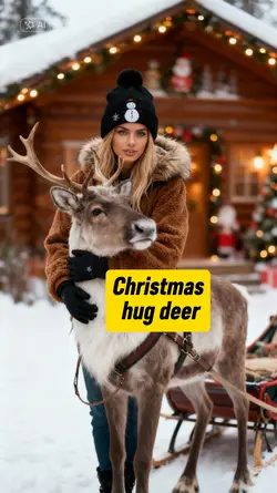 Christmas hug deer