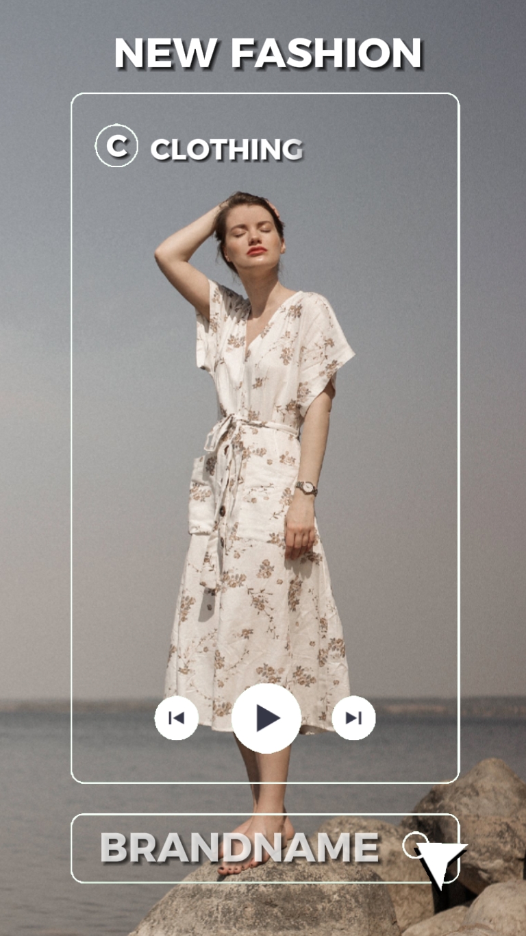Nouvelle interface utilisateur de vêtements de mode dans le style TikTok 
