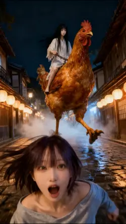 「乗ってきた、チキンで。」