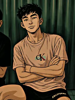 manga style cool boy