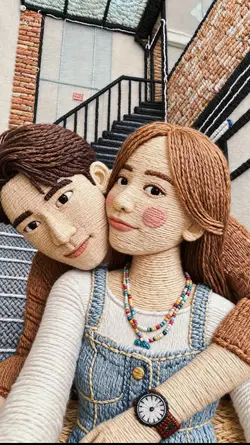 Couple embroidery AI