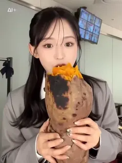 さつまいもを食べるai