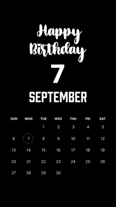 ANNIVERSAIRE LE 7 SEPTEMBRE