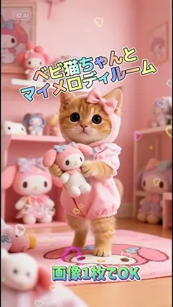 ベビ猫ちゃんとマイメロディルーム